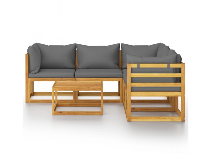 Sonata Градински лаундж комплект с възглавници, 6 части, акация масив Sonata Градински лаундж комплект с възглавници, 6 части, акация масив