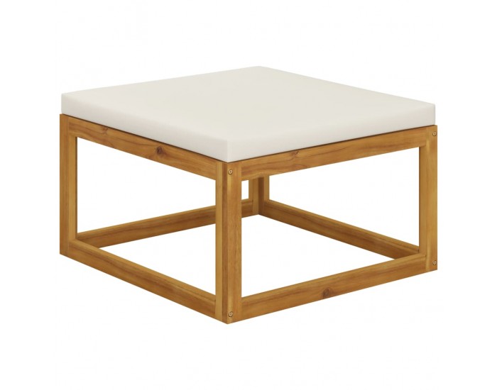 Sonata Градински комплект с кремави възглавници, 5 части, акация масив