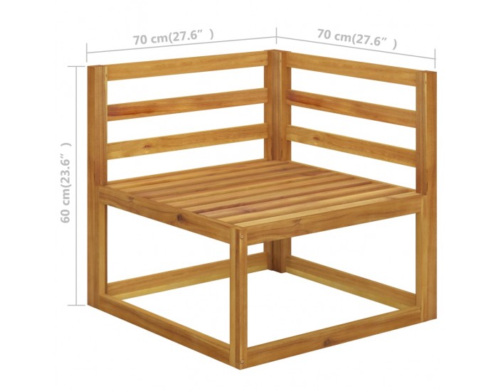 Sonata 4-местен градински диван с кремава възглавница, акация масив