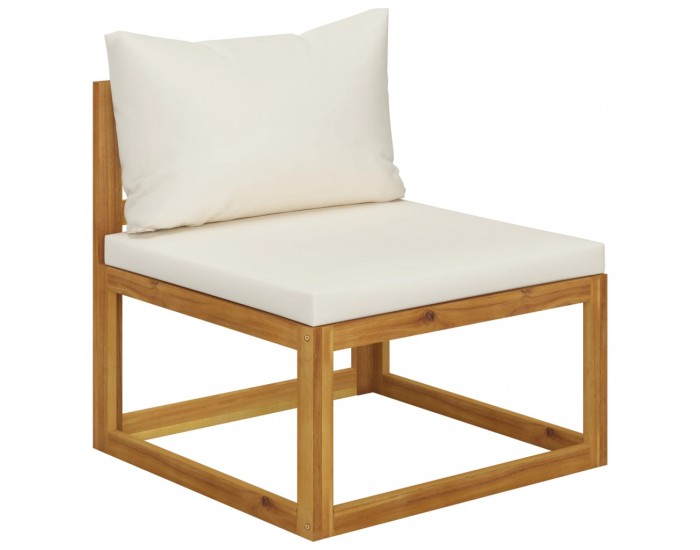 Sonata 4-местен градински диван с кремава възглавница, акация масив