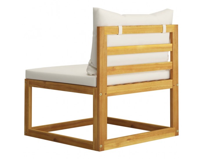 Sonata 4-местен градински диван с кремава възглавница, акация масив