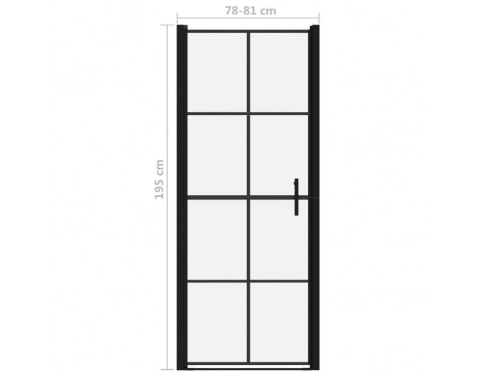 Sonata Врата за душ, закалено стъкло, 81x195 см, черна