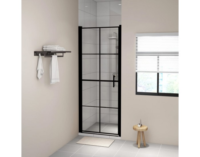 Sonata Врата за душ, закалено стъкло, 81x195 см, черна