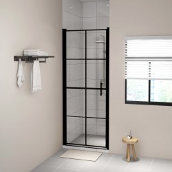 Sonata Врата за душ, закалено стъкло, 91x195 см, черна - Продукти за баня и WC