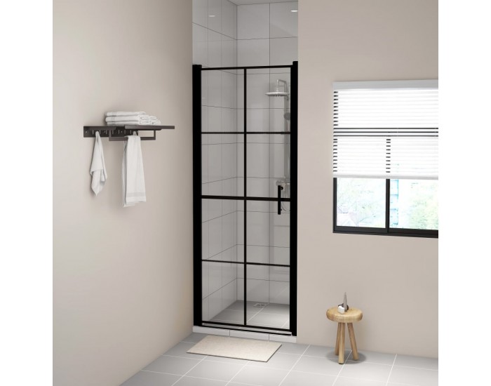 Sonata Врата за душ, закалено стъкло, 91x195 см, черна