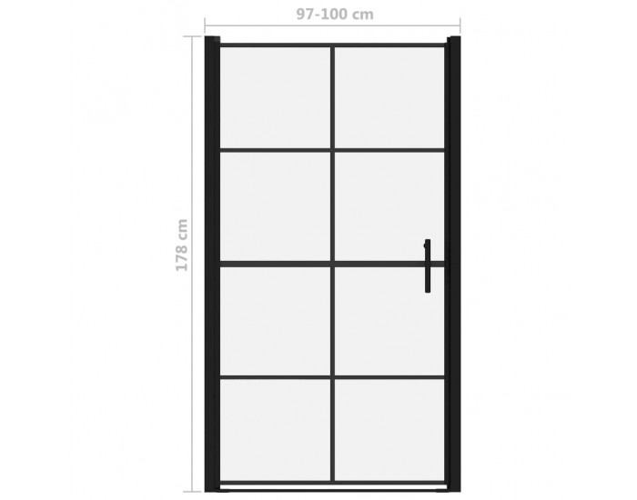 Sonata Врати за душ, закалено стъкло, 100x178 см, черни
