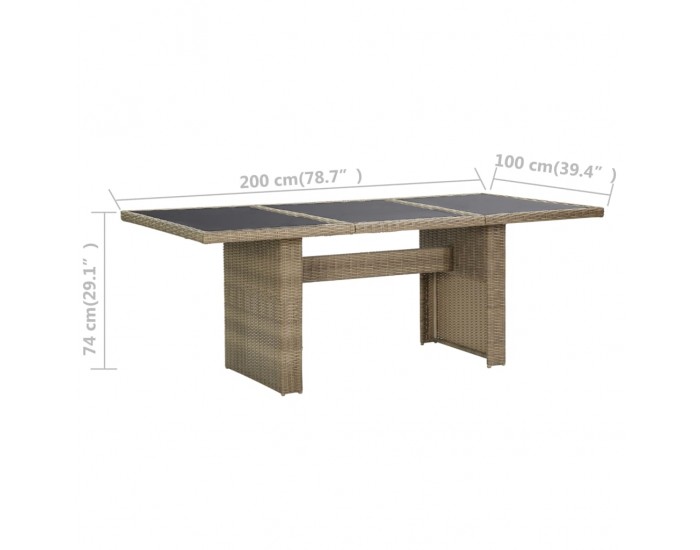 Sonata Градински трапезен комплект, 7 части, кафяв полиратан Sonata Градински трапезен комплект, 7 части, кафяв полиратан