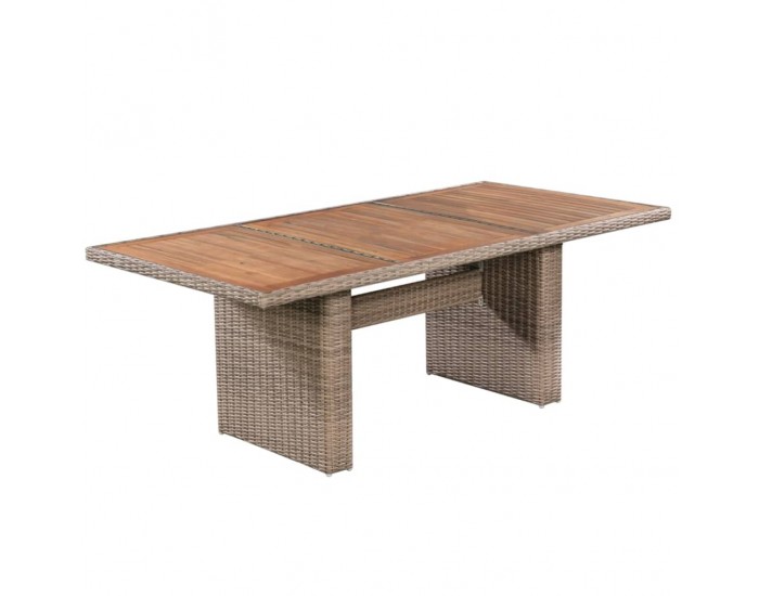 Sonata Градински трапезен комплект възглавници 7 части полиратан кафяв