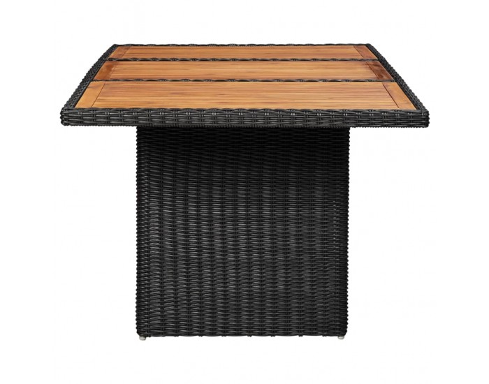 Sonata Градински трапезен комплект, 11 части, полиратан, черен