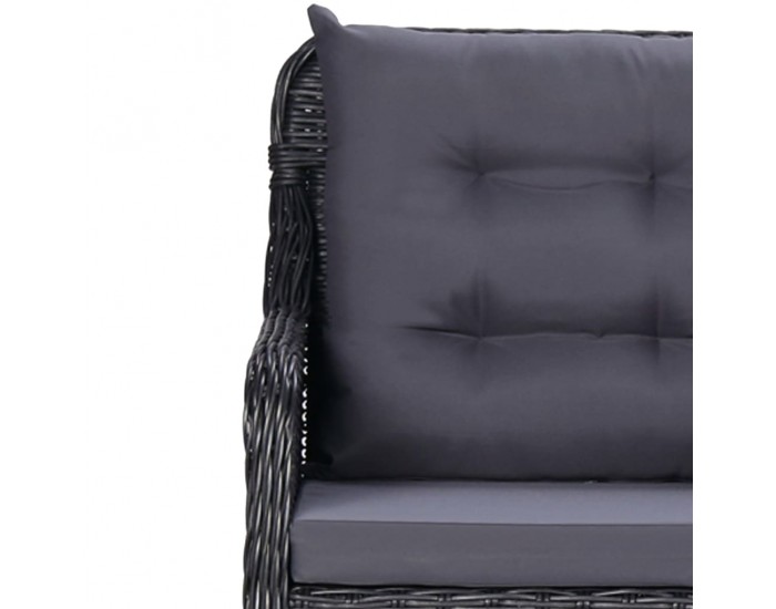 Sonata Градински трапезен комплект, 11 части, полиратан, черен