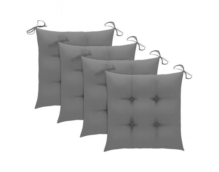 Sonata Възглавници за градински столове, 4 бр, сиви, 40x40x7 см, плат
