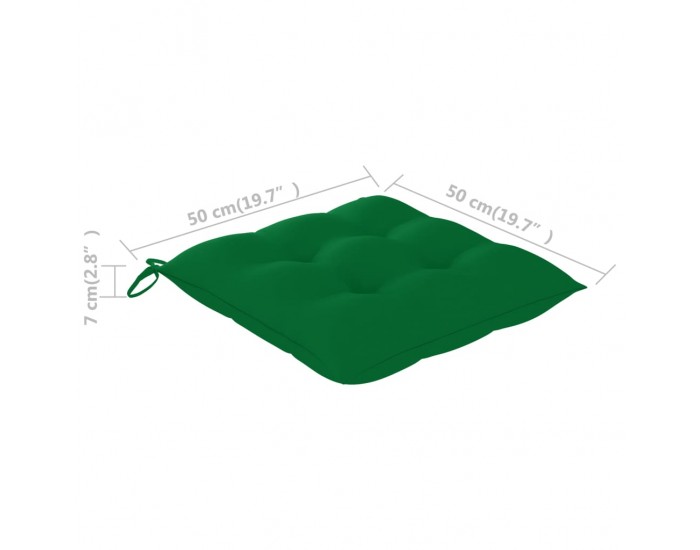 Sonata Възглавници за градински столове 2 бр зелени 50x50x7 см плат