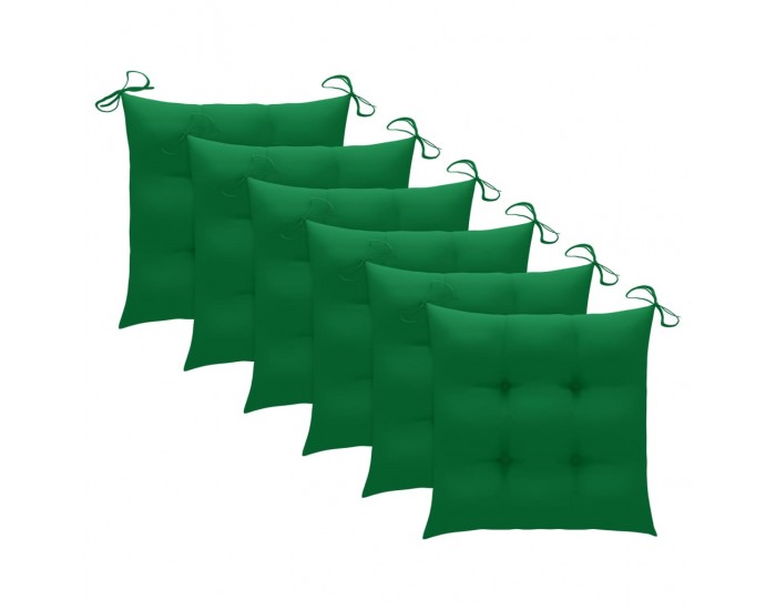Sonata Възглавници за градински столове 6 бр зелени 50x50x7 см плат