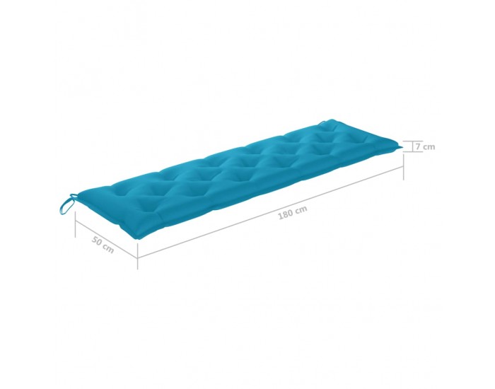 Sonata Възглавница за градинска пейка, синя, 180x50x7 см, плат