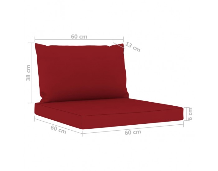 Sonata Палетни възглавници за диван, 2 бр, виненочервени, текстил