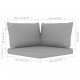 Sonata Палетни възглавници за диван, 3 бр, сиви, текстил