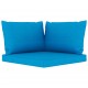 Sonata Палетни възглавници за диван, 3 бр, светлосини, текстил