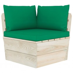 Sonata Палетни възглавници за диван, 3 бр, зелени, текстил - Градински Дивани и Пейки