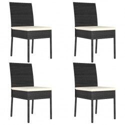 Sonata Градински трапезни столове, 4 бр, полиратан, черни - Градина
