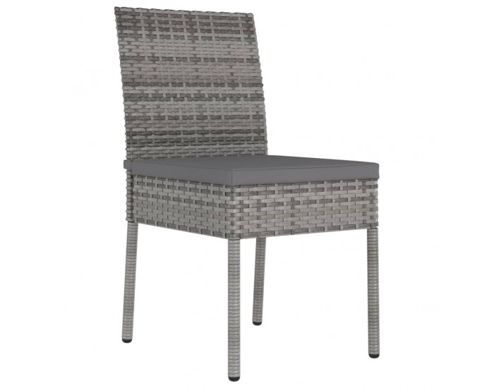 Sonata Градински трапезни столове, 4 бр, полиратан, сиви
