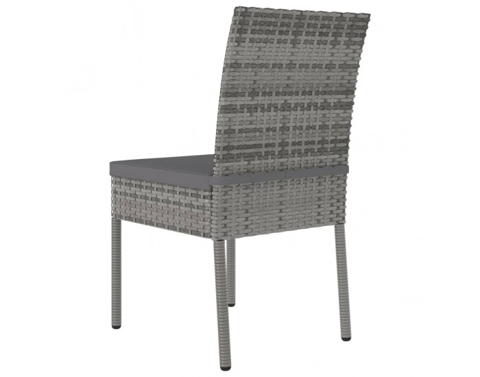 Sonata Градински трапезни столове, 4 бр, полиратан, сиви