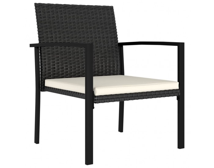 Sonata Градински трапезни столове, 2 бр, полиратан, черни