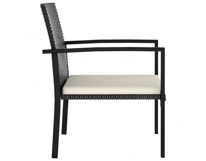 Sonata Градински трапезни столове, 2 бр, полиратан, черни