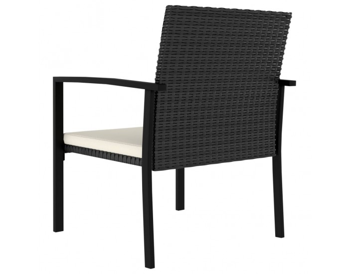 Sonata Градински трапезни столове, 2 бр, полиратан, черни