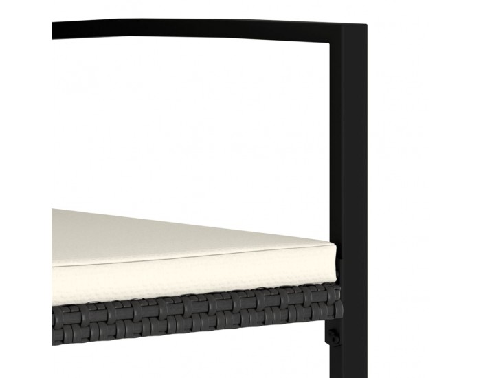 Sonata Градински трапезни столове, 2 бр, полиратан, черни