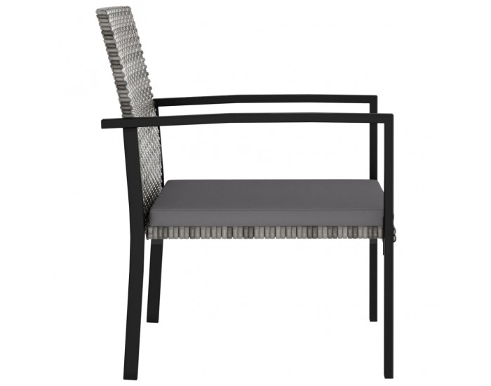 Sonata Градински трапезни столове, 2 бр, полиратан, сиви