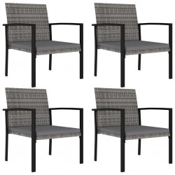Sonata Градински трапезни столове, 4 бр, полиратан, сиви - Градински столове