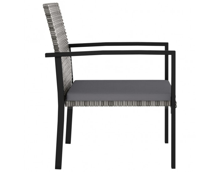 Sonata Градински трапезни столове, 4 бр, полиратан, сиви