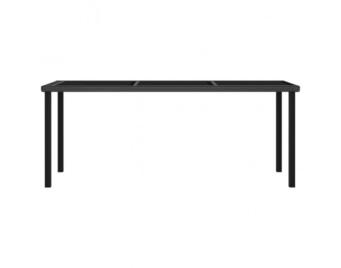 Sonata Градинска трапезна маса, черна, 180x70x73 см, полиратан