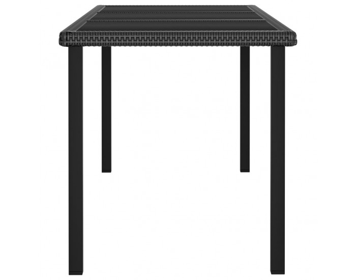 Sonata Градинска трапезна маса, черна, 180x70x73 см, полиратан