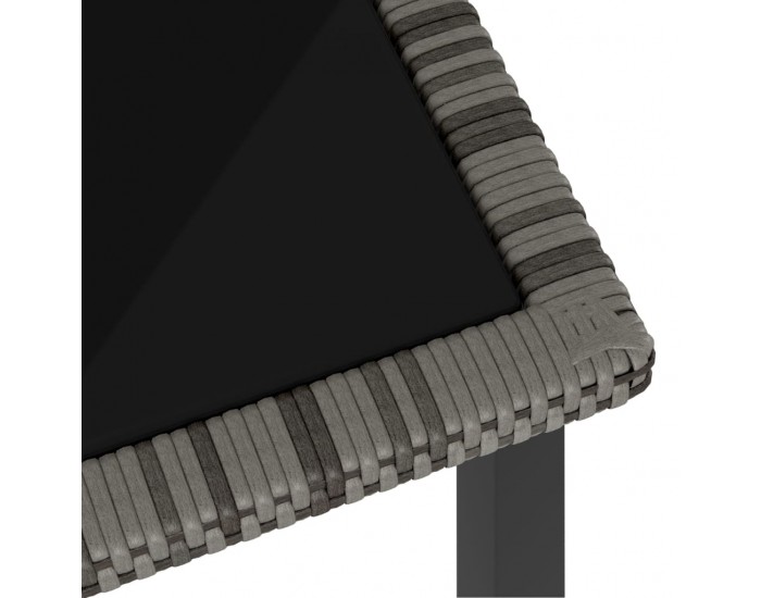 Sonata Градинска трапезна маса, сива, 70x70x73 см, полиратан