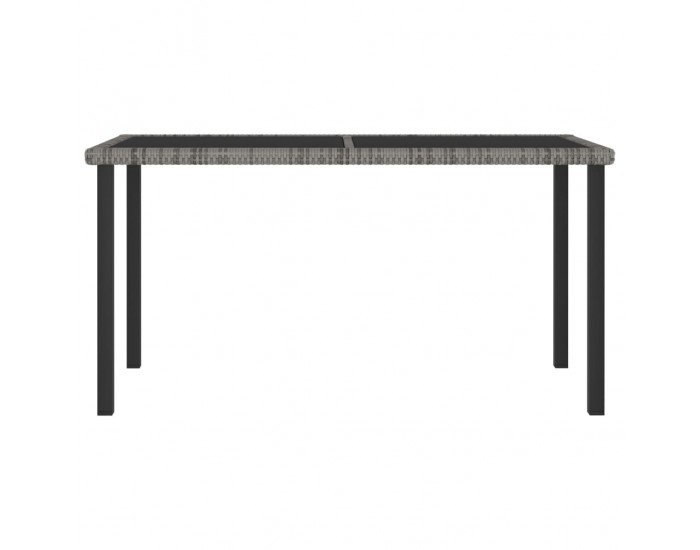 Sonata Градинска трапезна маса, сива, 140x70x73 см, полиратан