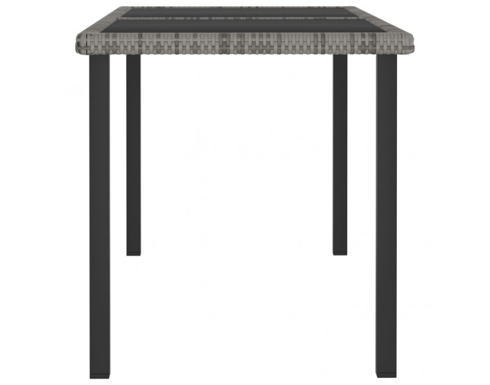 Sonata Градинска трапезна маса, сива, 140x70x73 см, полиратан