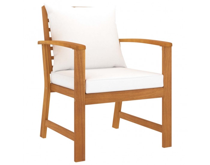 Sonata Градински лаундж комплект с възглавници, 5 части, акация масив