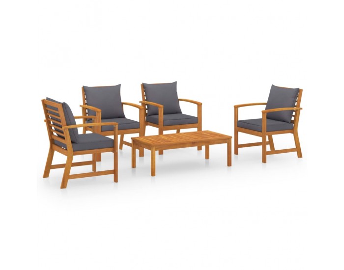 Sonata Градински лаундж комплект с възглавници, 5 части, акация масив Sonata Градински лаундж комплект с възглавници, 5 части, акация масив