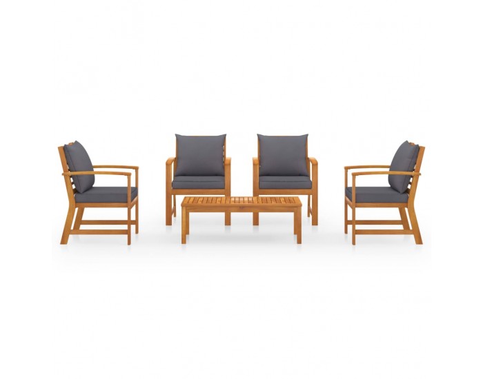 Sonata Градински лаундж комплект с възглавници, 5 части, акация масив Sonata Градински лаундж комплект с възглавници, 5 части, акация масив