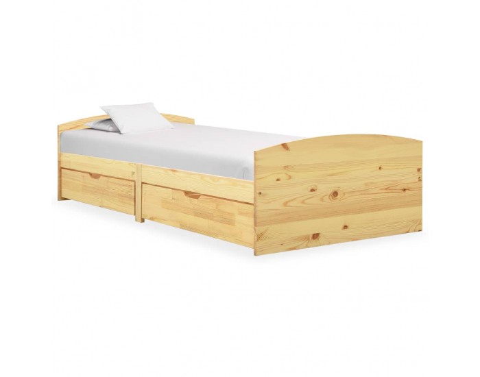 Sonata Рамка за легло с 2 чекмеджета, бор масив, 90x200 см