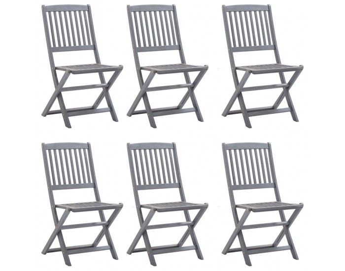 Sonata Градински трапезен комплект, 7 части, акация масив, сив Sonata Градински трапезен комплект, 7 части, акация масив, сив