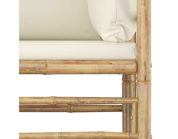 Sonata Градински лаундж комплект кремави възглавници 4 части бамбук Sonata Градински лаундж комплект кремави възглавници 4 части бамбук