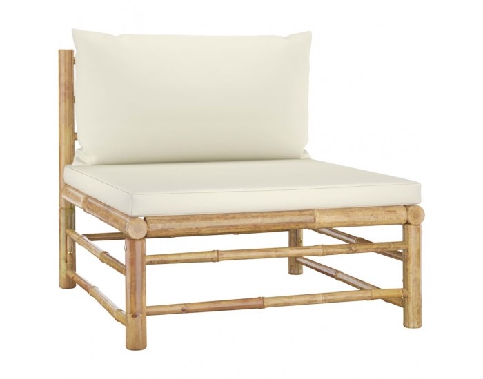 Sonata Градински лаундж комплект кремави възглавници 4 части бамбук Sonata Градински лаундж комплект кремави възглавници 4 части бамбук