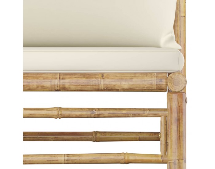Sonata Градински лаундж комплект кремави възглавници 4 части бамбук