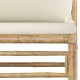Sonata Градински лаундж комплект кремави възглавници 5 части бамбук