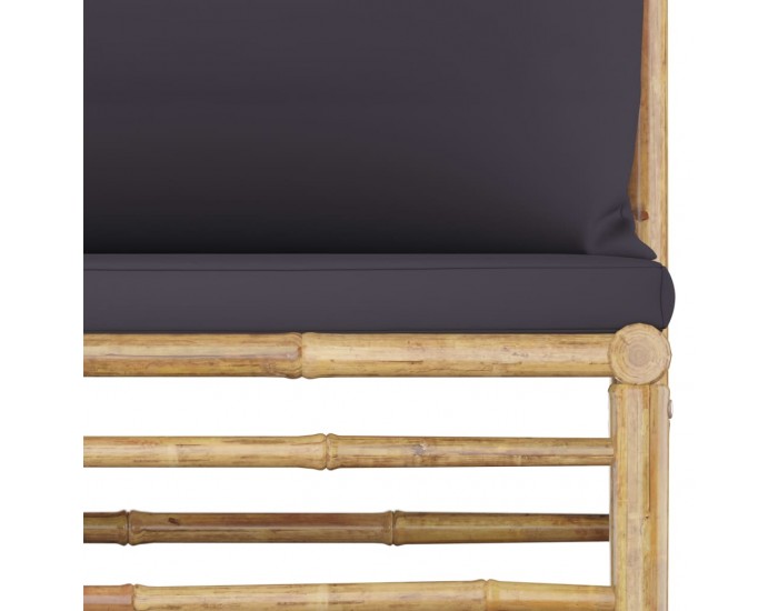 Sonata Градински лаундж комплект 6 части тъмносини възглавници бамбук Sonata Градински лаундж комплект 6 части тъмносини възглавници бамбук