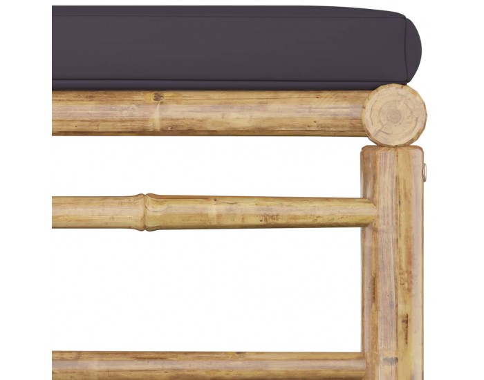 Sonata Градински лаундж комплект 6 части тъмносини възглавници бамбук