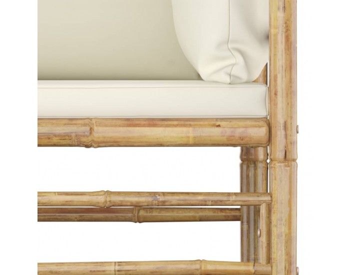 Sonata Градински лаундж комплект кремави възглавници 6 части бамбук