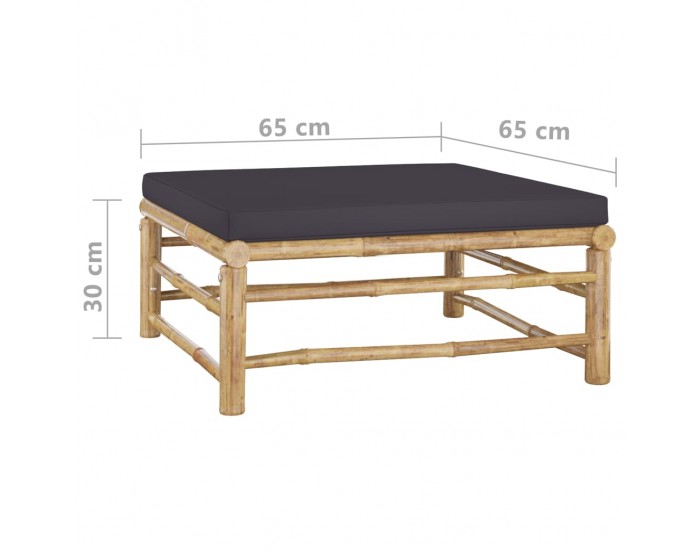 Sonata Градински лаундж комплект 4 части тъмносиви възглавници бамбук Sonata Градински лаундж комплект 4 части тъмносиви възглавници бамбук